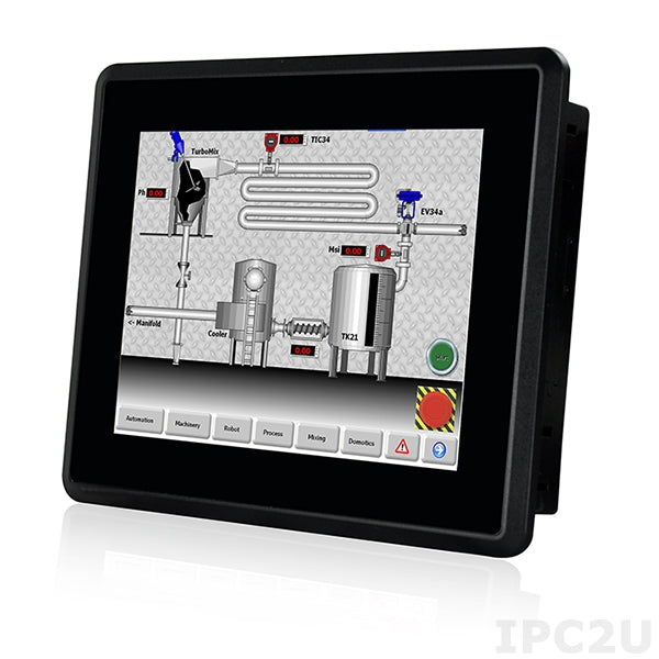 DM-F08A/R: Průmyslový LCD Monitor 8", hliníkový přední panel, odporový dotykový displej